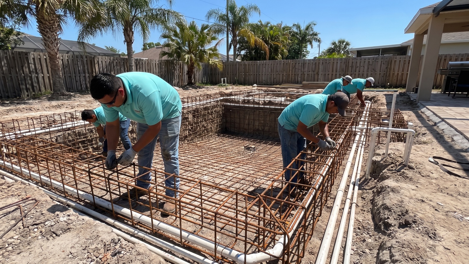 Rebar cage tied and ready for inspection on a Kingfisher build (placeholder for the project manager's photo)
